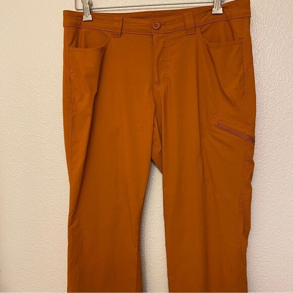 Eddie Bauer hiking nylon Cargo Pants burnt Orange gorpcore 12 long - Picture 4 of 13